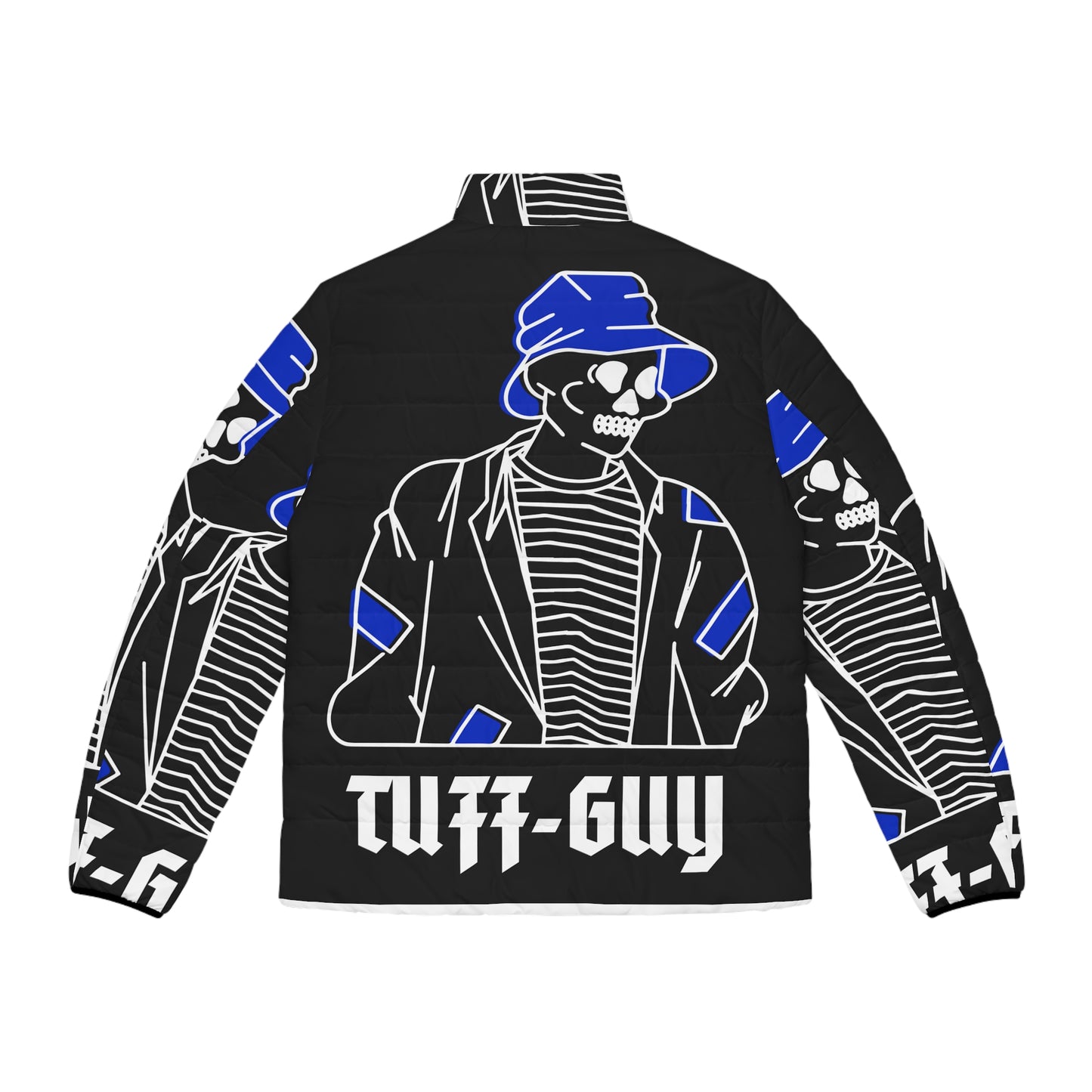 Tuff-Guy "Bucket Hat" - Men's Puffer Jacket (AOP) Black & blue