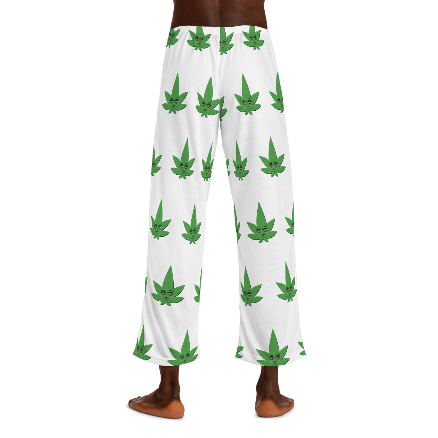 Kushy White Pajama Pants - Men’s All-Over Print Cozy Sleepwear