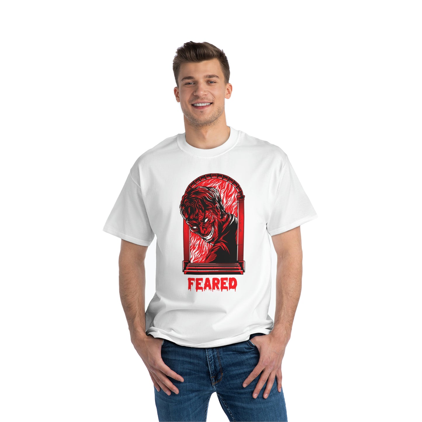 Feared White N RED - Beefy-T® Short-Sleeve T-Shirt