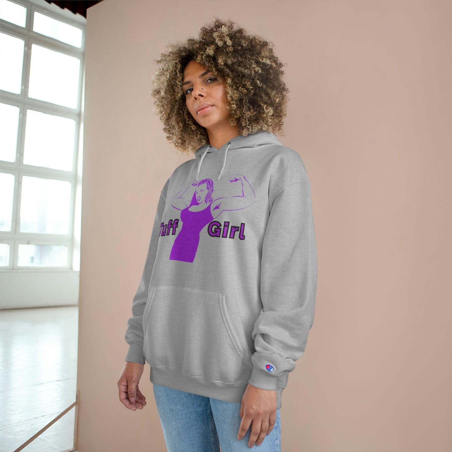 Tuff-girl - Champion Hoodie (Purple Girl Double sided)