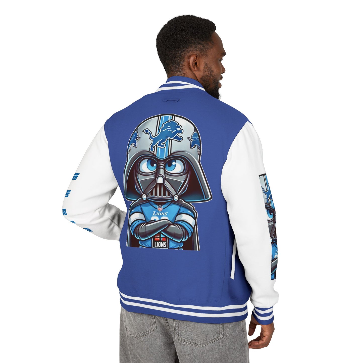 DET Lions Darth Vader Unisex Heavy Letterman Jacket
