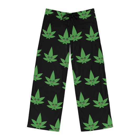 Kushy Pajama Pants — Men's Sleepwear with Green Cannabis Pattern