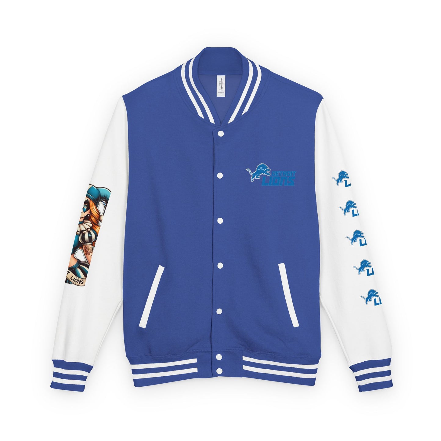 DET Lions Harley Quinn Women's Heavy Letterman Jacket