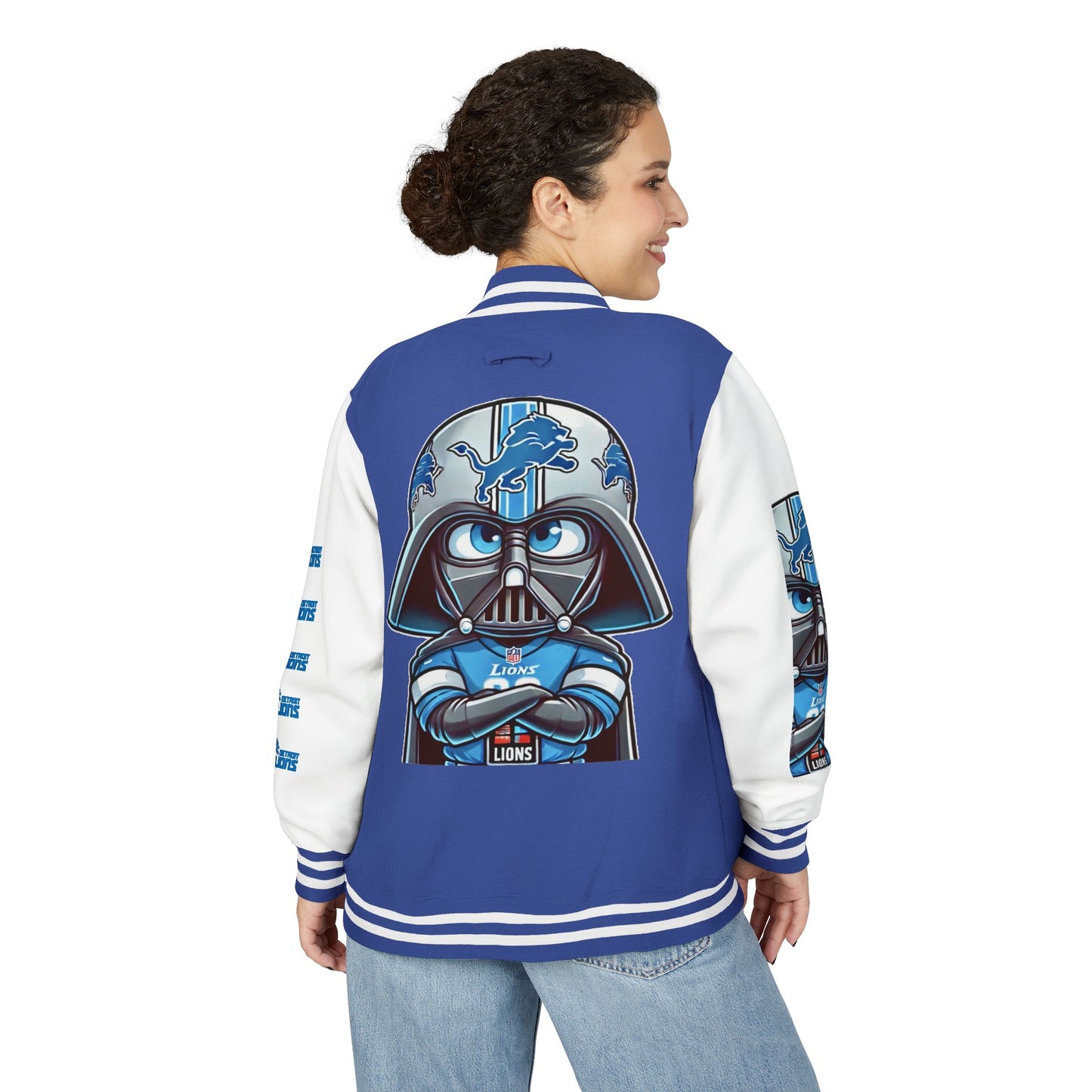 DET Lions Darth Vader Unisex Heavy Letterman Jacket