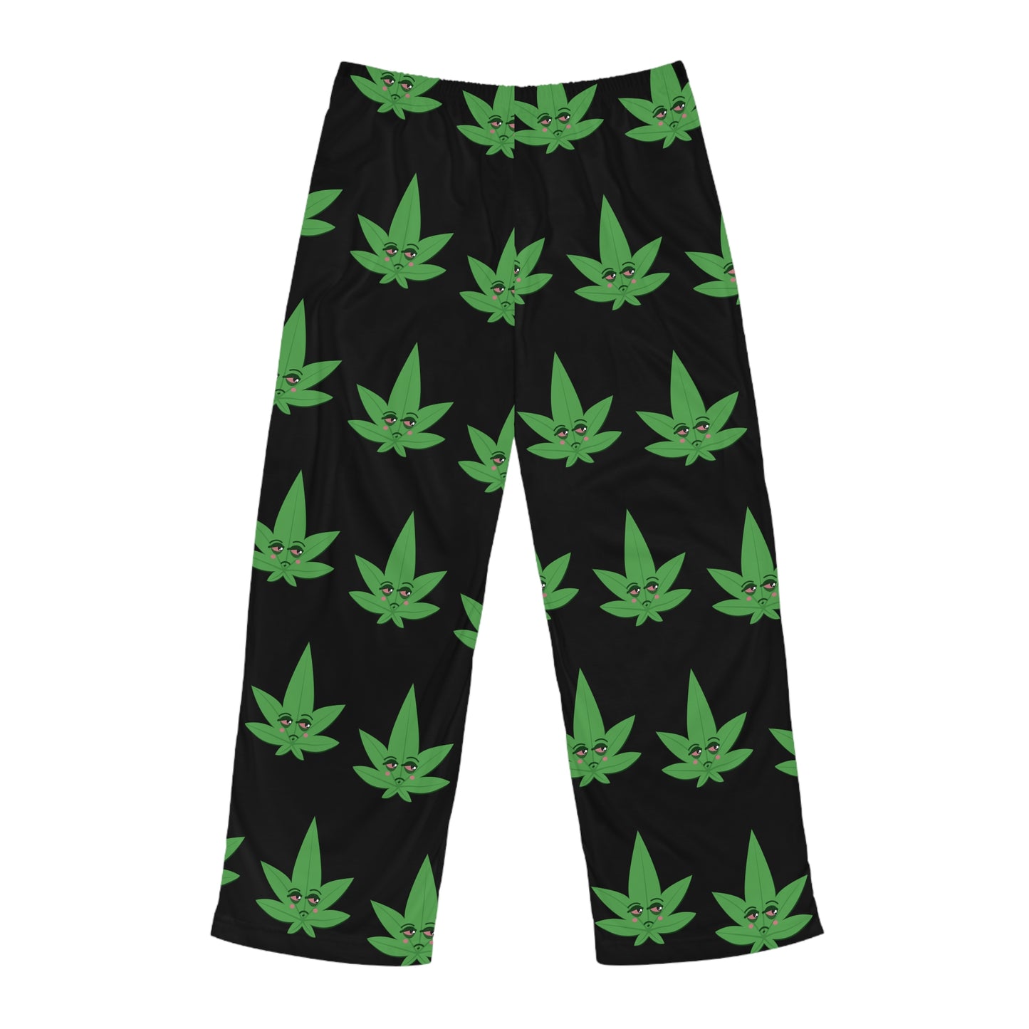 Kushy Pajama Pants — Men's Sleepwear with Green Cannabis Pattern