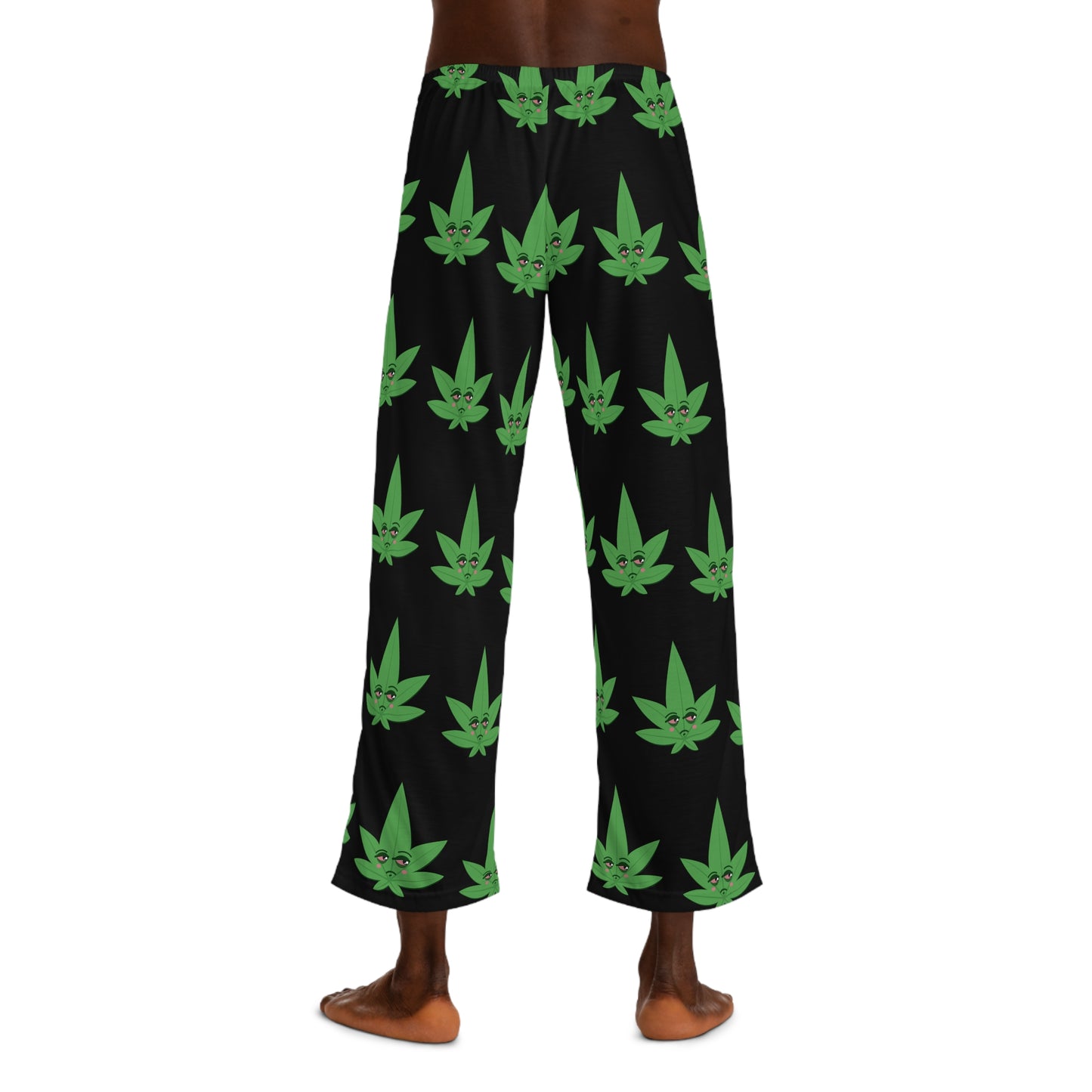 Kushy Pajama Pants — Men's Sleepwear with Green Cannabis Pattern