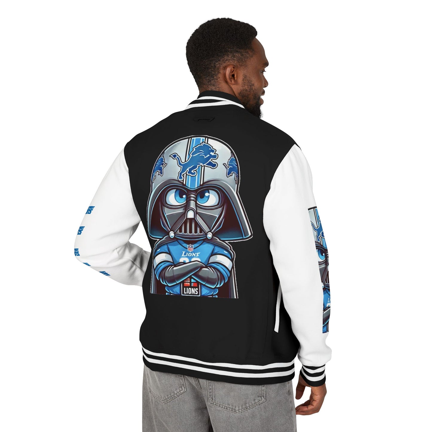 DET Lions Darth Vader Unisex Heavy Letterman Jacket
