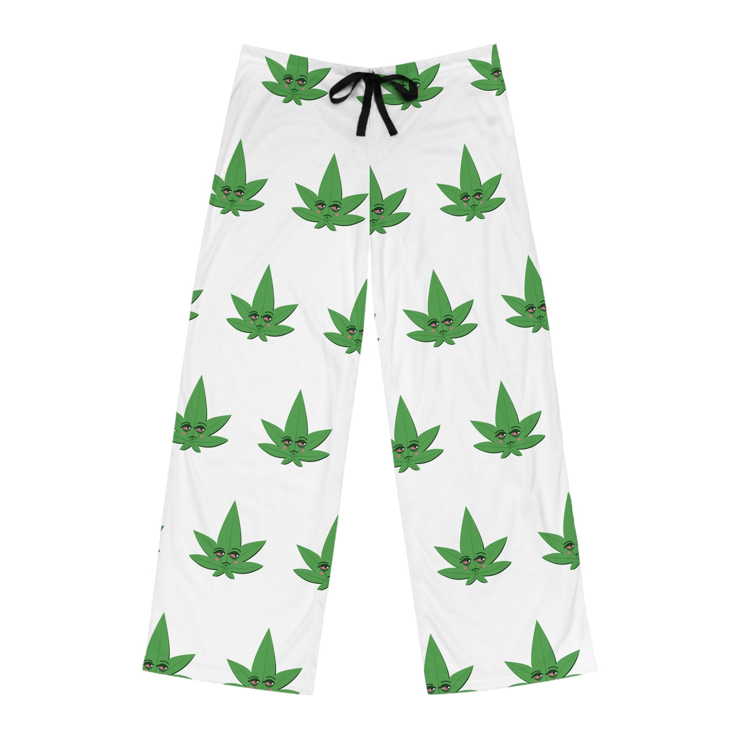 Kushy White Pajama Pants - Men’s All-Over Print Cozy Sleepwear