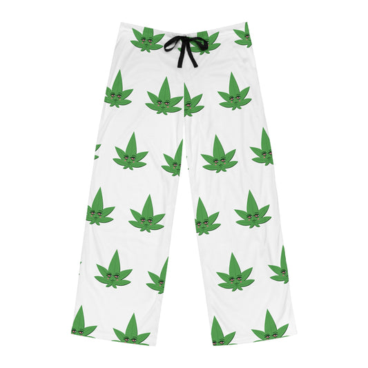 Kushy White Pajama Pants - Men’s All-Over Print Cozy Sleepwear
