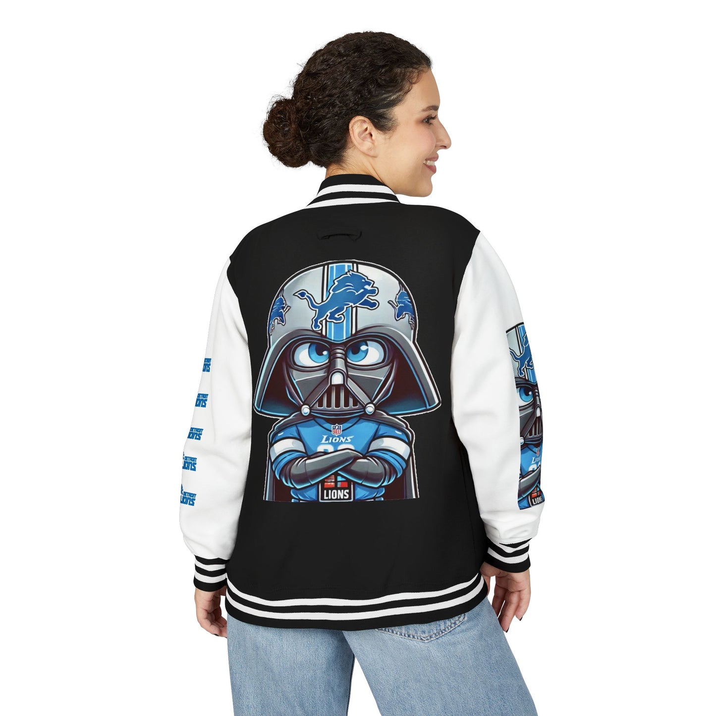 DET Lions Darth Vader Unisex Heavy Letterman Jacket