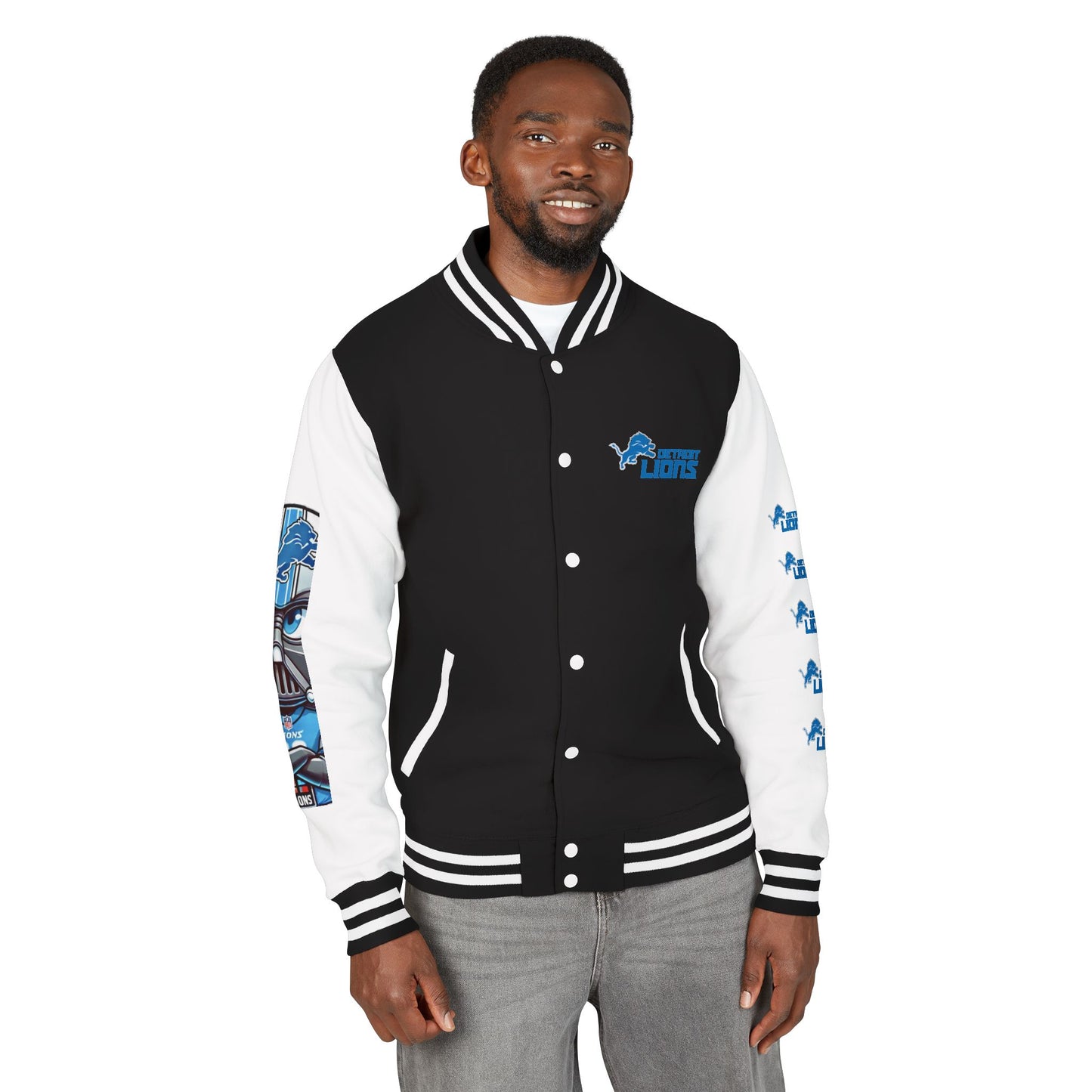 DET Lions Darth Vader Unisex Heavy Letterman Jacket